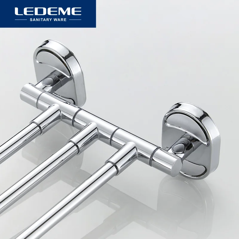Billige LEDEME Edelstahl Lagerung Regal 360 Grad Dreh Handtuch Bars Home Lagerung Rack Bad Hardware Handtuch Bar L1913