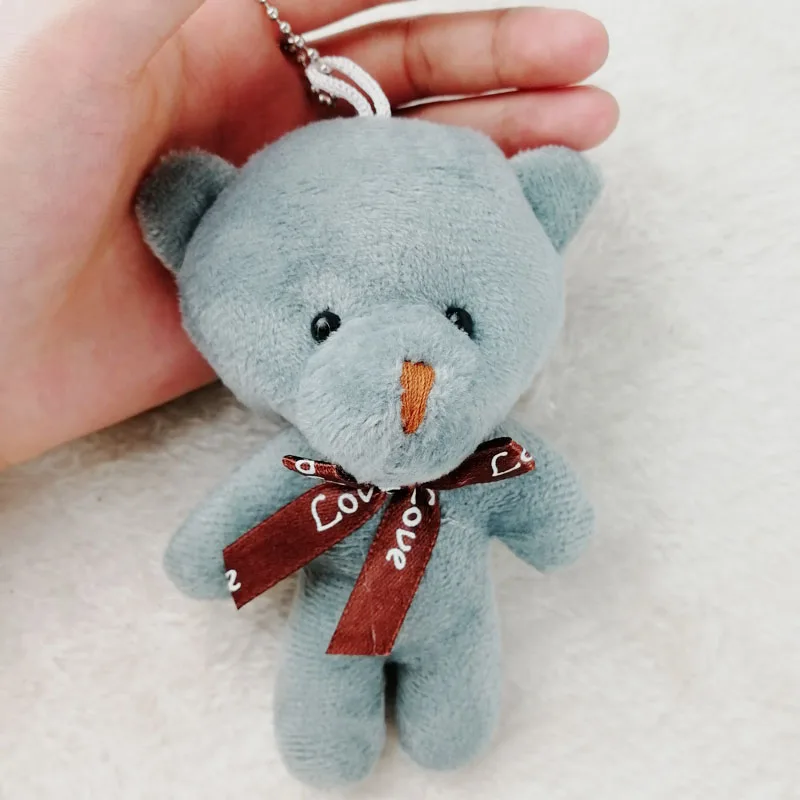 

50pcs/lot Kawaii Small Standing Tie Teddy Bears Stuffed Plush With Chain 12CM Toys Teddy-Bear Mini Teddy Bears Plush Toys CMR036