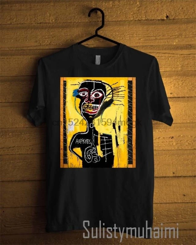 

New Jean Michel Basquiat American Artistiat T-shirt Black Men Custom Size S-2XL