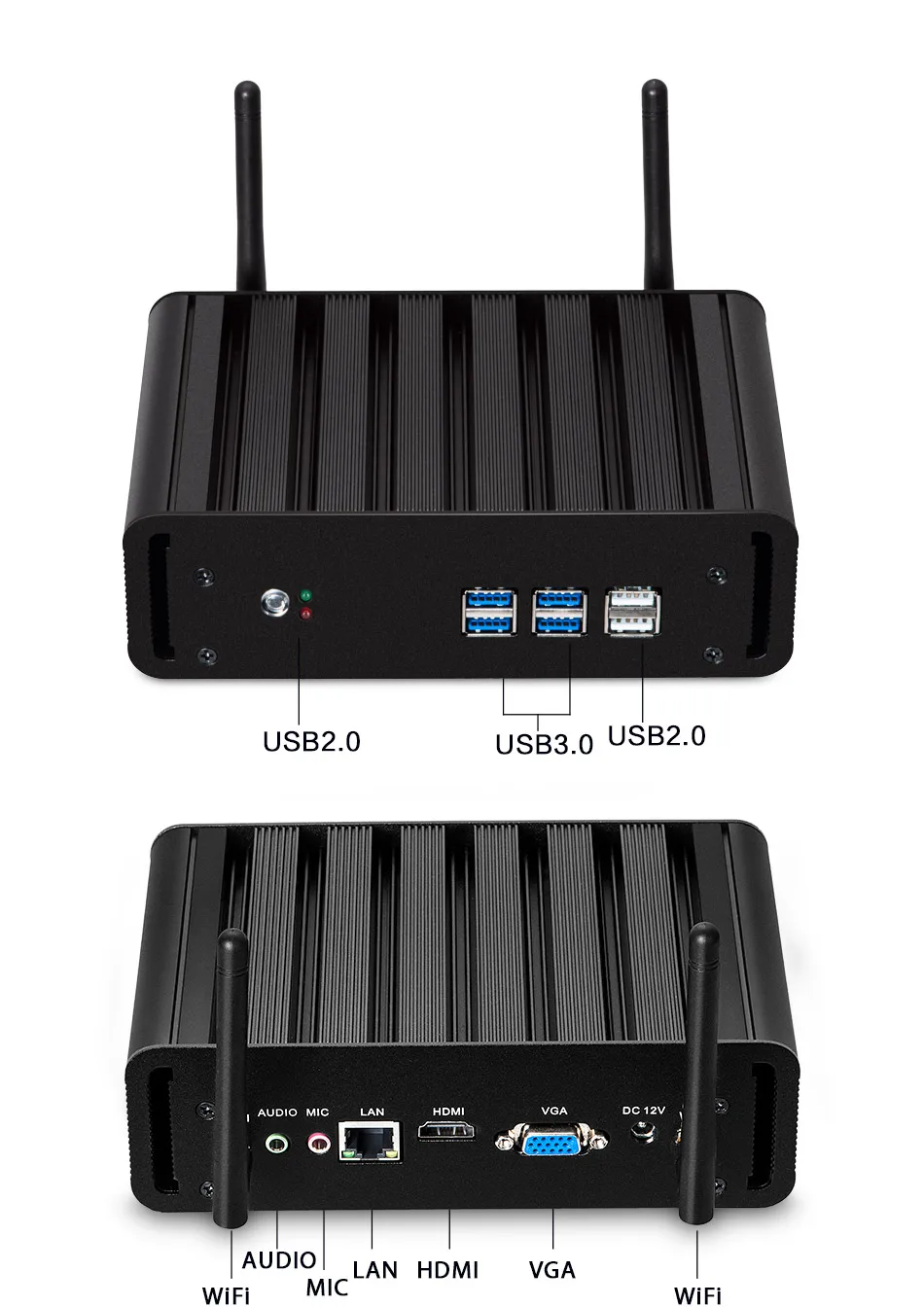 Intel Core i7 7500U i5 7200U i3 7100U Мини ПК Windows 10 Мини компьютер 8 ГБ ОЗУ 240 ГБ SSD 4 к HDMI HTPC VGA WiFi Gigabit LAN