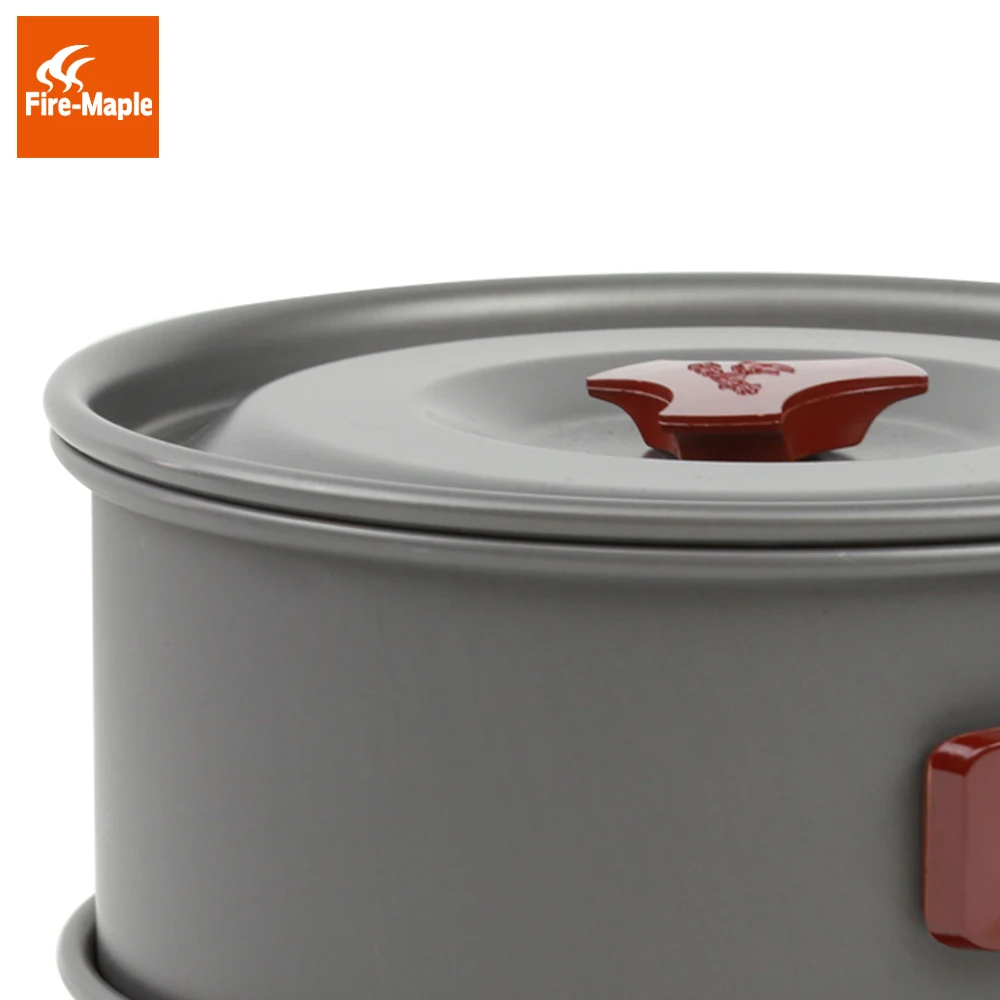 Fuego de arce sartén al aire libre que acampa plegable cocina utensilios de cocina de aleación de aluminio de 1Fry Pan 2 ollas 1 tetera para 4- 5 personas FMC-209