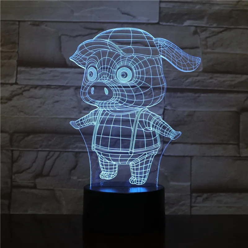 

Cute Pig Table Lamp Bedroom Cartoon Decoration Color Changing Touch Sensor Children Kids Gadget Gift Pig Night Light LED Lampara