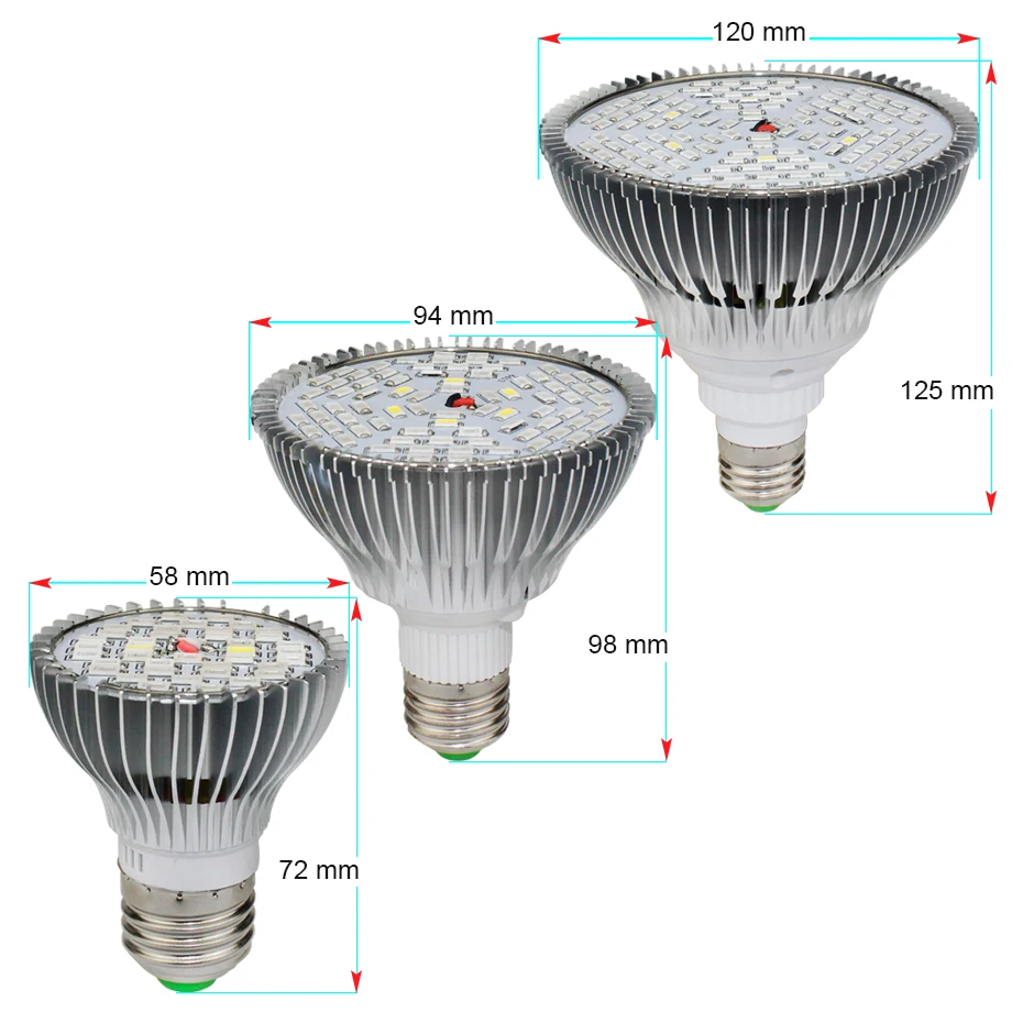 Полный спектр LED Grow Light 10 Вт 30 50 80 Красный Синий УФ светодиодная лампа для растений