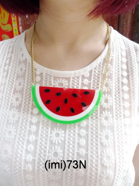 collar con acrílico de frutas, en de sandía, 73N _ - AliExpress Mobile