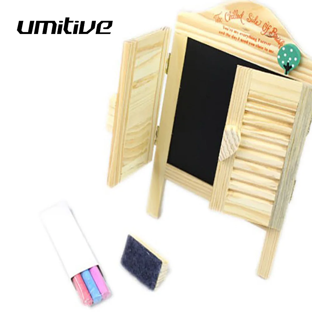 

Umitive 1 pcs Solid Wood Drawing Board Blackboard Message Board Erasable For Children Kids Sketchpad Writing Boards
