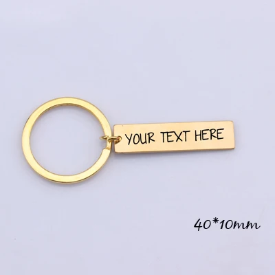 Customized Personal 1pcs Engraved Keychain Text Letter Key Chains DIY Gift for Women Men Family Friends Couples Keyring Jewelry - Цвет: Gold