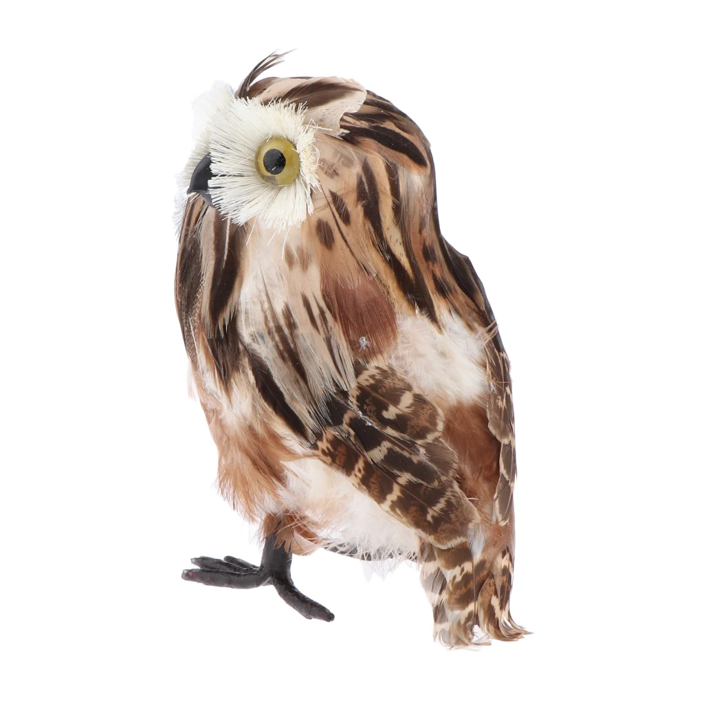 Realistic Plush Owl Decor, Kids Educational Toys, 7-inch, Brown