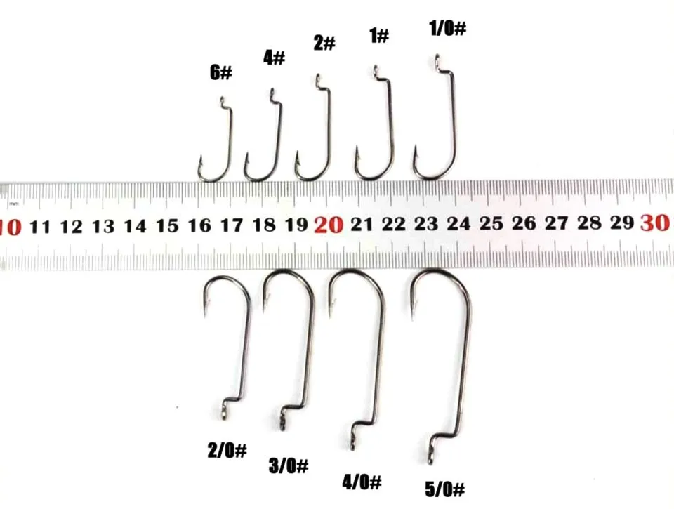 JACKFISH 50 шт./лот Высокоуглеродистая сталь рыболовный крючок черный кривошипный крючок Приманка Крючок под червя с отверстием рыболовные крючки