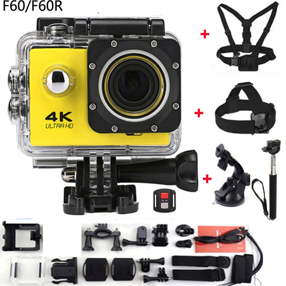 Prix pour Gopro hero 4 style f60/f60r wifi action camera 4 k Télécommande Extreme go pro Mini Plongée Cam Étanche Sport caméra Prix pour Gopro hero 4 style f60/f60r wifi action camera 4 k Télécommande Extreme go pro Mini Plongée Cam Étanche Sport caméra