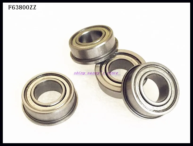 F63800ZZ 10 PCS Metal Shielded FLANGED Ball Bearing F63800Z 10x19x7 mm