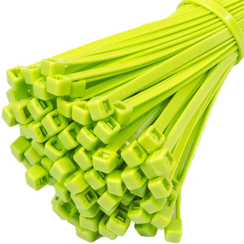 

200X Strong Fluorescent Green Cable Ties (200Mm x 4.8Mm) Perfect for home DIY cable management special events packaging or in