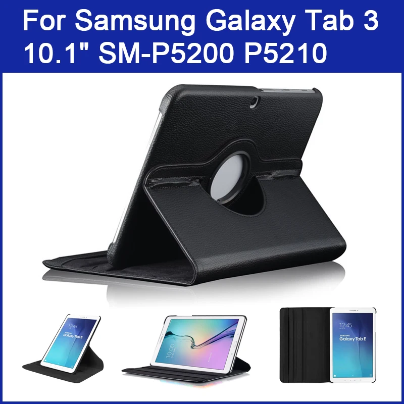 360 Вращающийся планшеты из искусственной кожи+ ПК чехол с подставкой для Samsung Galaxy Tab 3 10," P5200 P5210 SM-P5200 Смарт подставка чехол из крокодиловой кожи