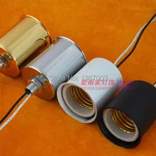 5 шт. E27 Керамика основание светильника с металлического кольца/аксессуары для освещения e27 Цоколь лампы/керамический свет держатель с 20 см провода