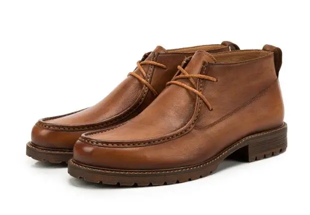 Moda Pic Al Cuero 2 Genuino Botas Botines De Martin 1 Alto top Otoño Asakuchi Retro as As Por Encaje Invierno Mayor Color Hombre xq6wRgz