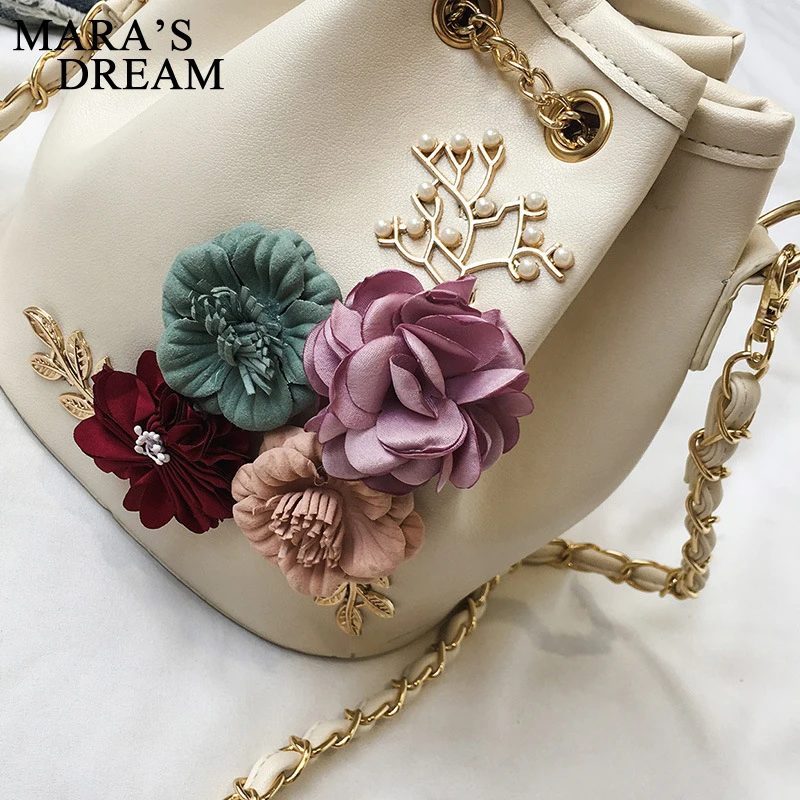 Mara's Dream 2018 Цветочная сумка ведро через плечо мини мессенджер Милая однотонная
