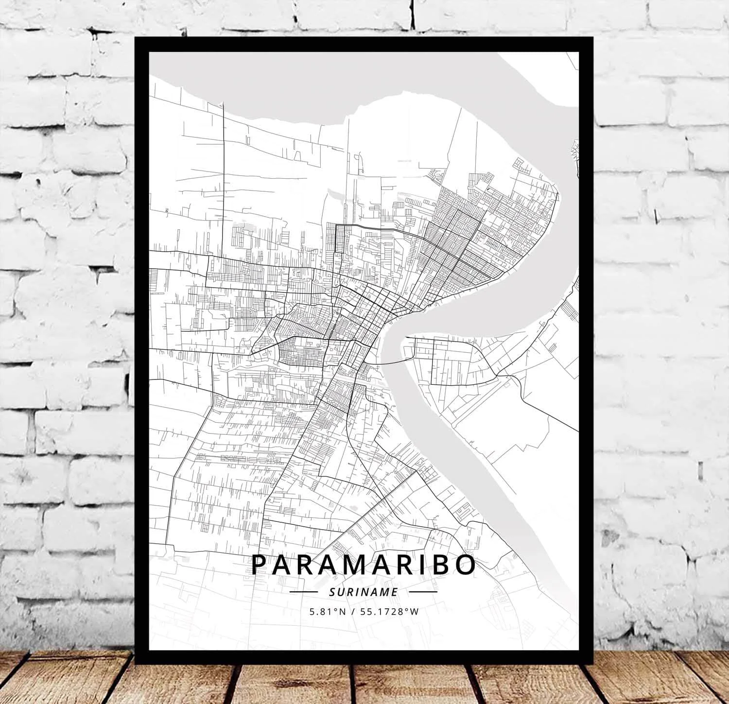 

Paramaribo Suriname Map Poster