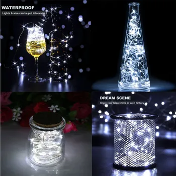 

Bottle String Lights 200LED Waterproof Outdoor Solar Powered Copper Wire Light String Fairy Party Home Garden Decor Light M50#