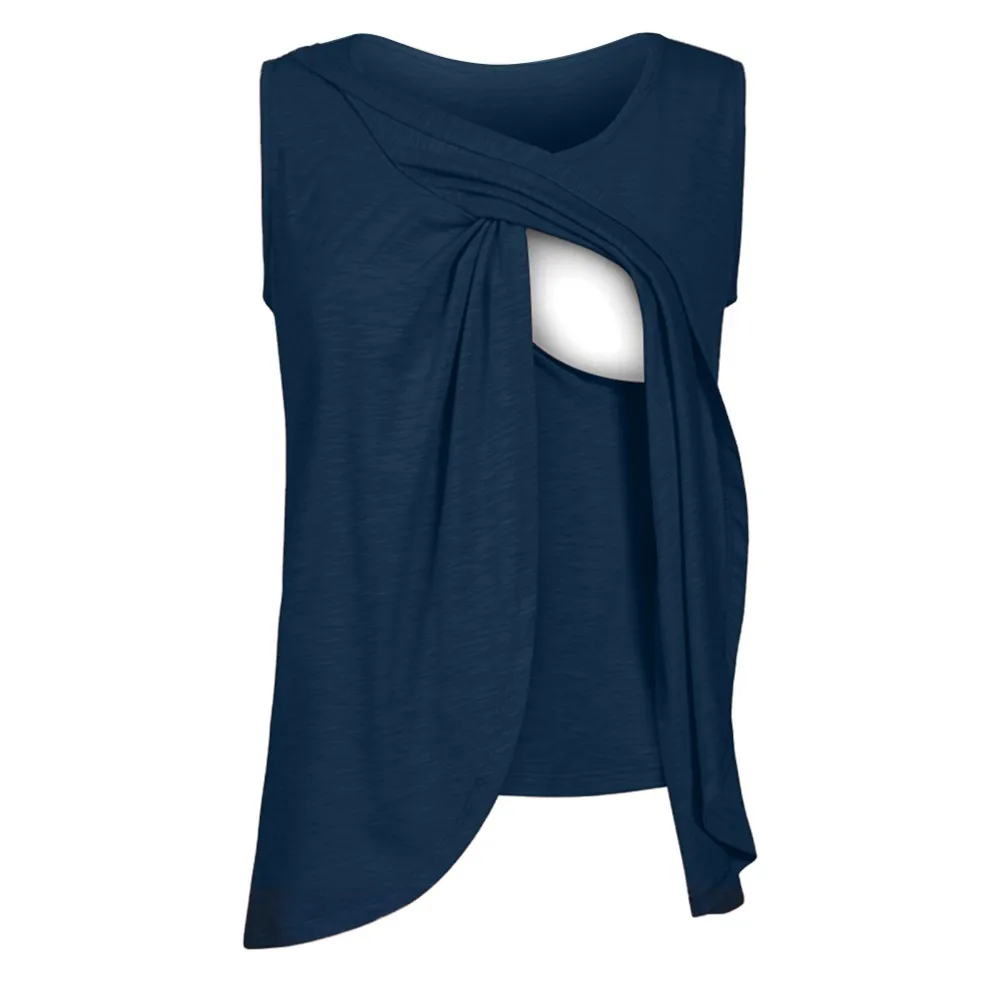 Women Maternity Clothes Nursing Tops Sleeveless Clothing For Pregnant Blouse Gravida vestido embarazada Robe femme enceinte SD