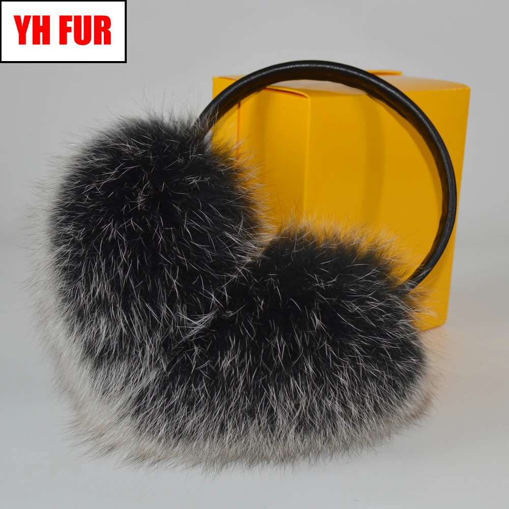 

Women Winter Warm Fluffy Natural Real Fox Fur Earmuffs Lady Genuine Fox Fur EarMuff Girls Outdoor Windproof Real Fox Fur Ear-cap