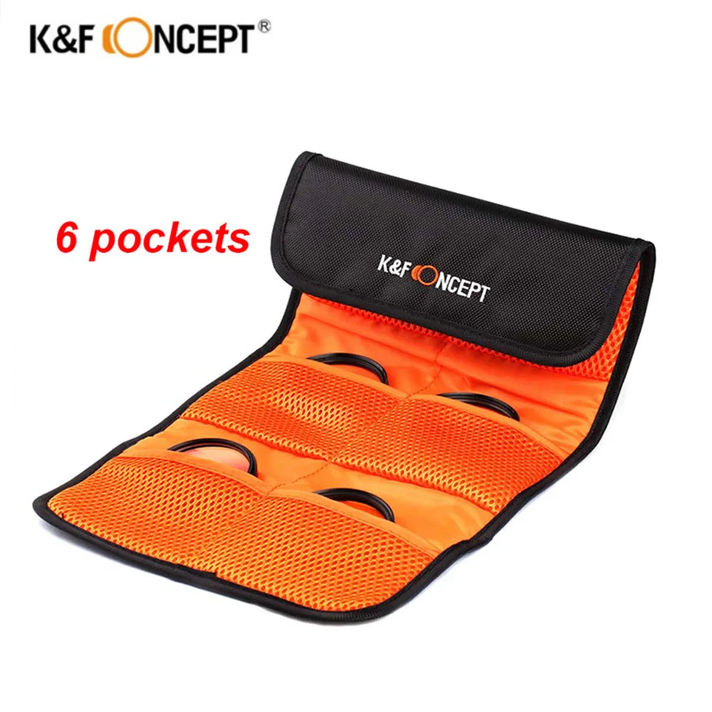 K & F CONCEPT держатель фильтра для объектива камеры 3/4/6 карманы фильтр Бумажник чехол