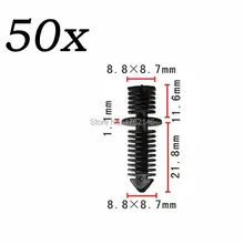 50 PCS Preto Nylon Duplo End Xmas Árvore Retentores Clips 11/32