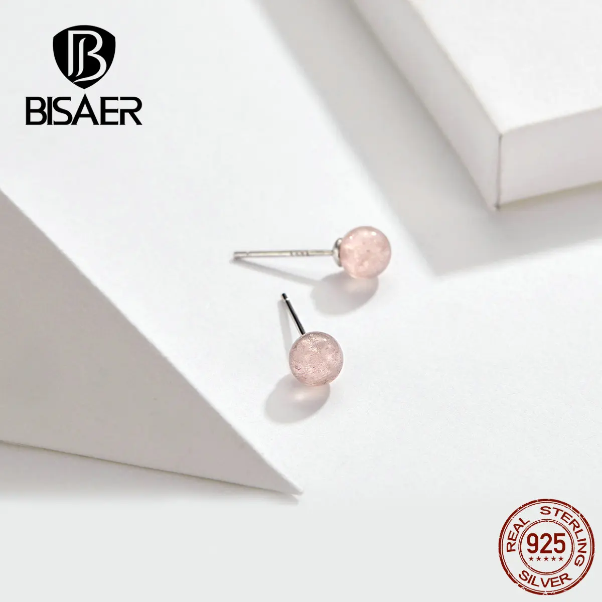 BISAER, 925 пробы, серебряные, круглые женские серьги, Forever Circle, маленькие серьги-гвоздики для женщин, модные серебряные ювелирные изделия EFE174