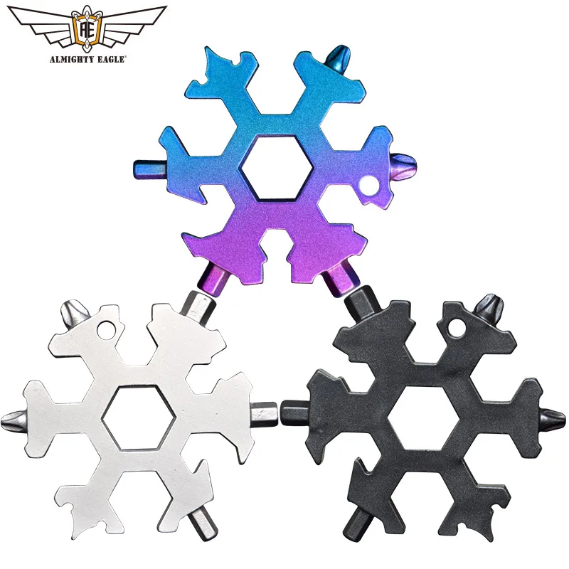 

ALMIGHTY EAGLE 19 in 1 Multi-tool Mini Snowflake tool Combination portable tools Bicycle Skate Outdoor Camping Hiking equipment