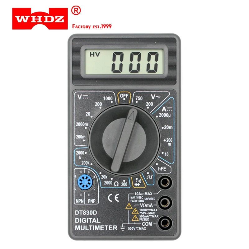 Цифровой мини мультиметр WHDZ DT830D вольтметр амперметр Омметр тестер зуммер защита