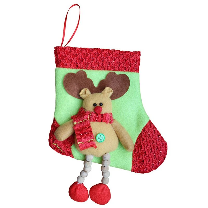 Crianças meias de Natal Pano Não Tecido Mini Saco Do Presente Da Decoração  Da Árvore de Natal de Santa Sock Enforcado Alce|elk decor|elk bagselk socks  - AliExpress