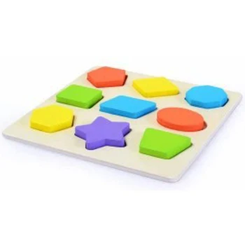 

17.8CM Puzzles Baby Hand Grasp Shape Cognition Puzzle Toy Square Learning Wood Jigsaw Kid Early Educational Wooden Toys