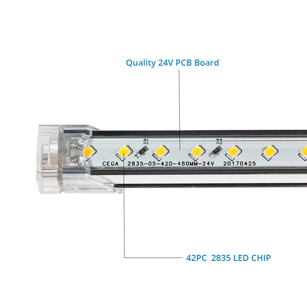 2 шт. 50 см светодиодный барный светильник 42 светодиода 2835 SMD ультратонкий светильник для помещений бесшовный Соединительный жесткий светодиодный светильник для кухни книжный шкаф