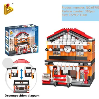 

Urban microcosm blocks the street scene model DIY small particles assemble plastic toy bricks