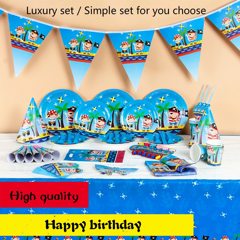 Nouveaute 116 78 Pcs Lot Qualite Bebe Theme Pirate Enfants Joyeux Anniversaire Fete Decoration Ensemble Bebe Garcon Fournisseurs Aliexpress