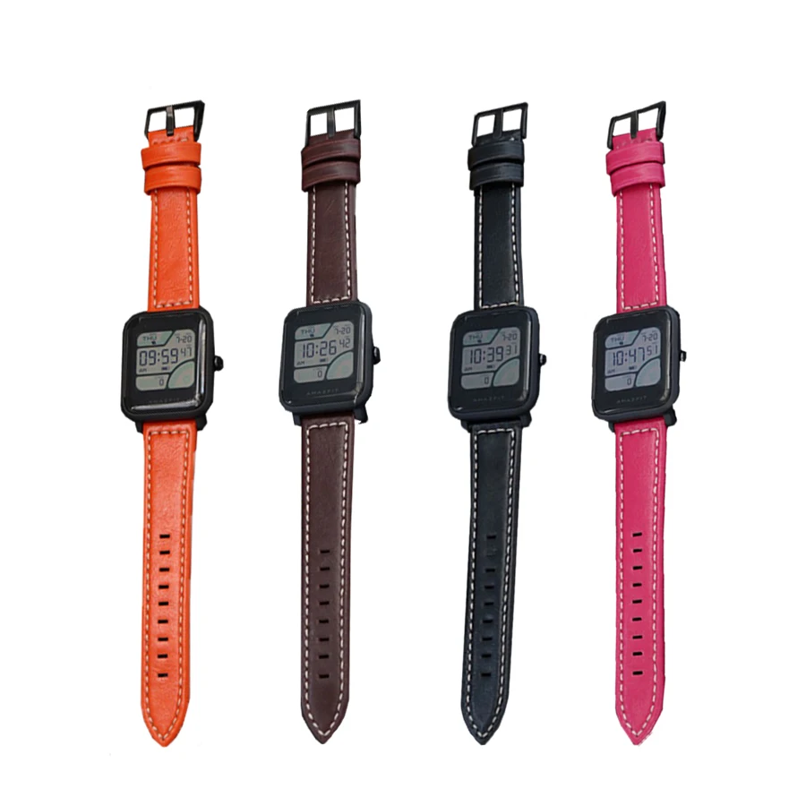 Ремешок для часов Xiaomi Huami Amazfit Bip BIT сменный Браслет из натуральной кожи смарт GTS 20