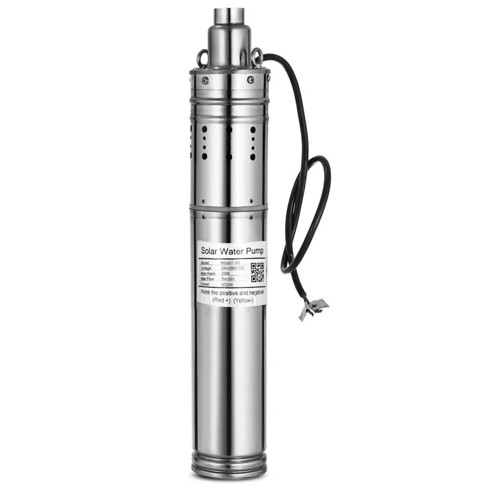 DC 24V Solar Powered Brushless Screw Submersible Water Pump 864W Deep