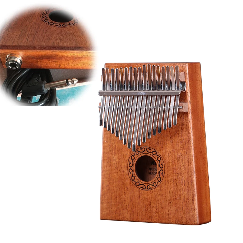 

17 Keys Kalimba with Electric box African solid Mahogany Acacia Thumb Finger Piano For Christmas Gift KB25