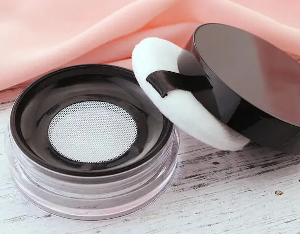

1pcs 10G Loose Powder Container with Elastic Screen Mesh Net Black Flip Cap Sifter Jar Box Cosmetic Powder Case