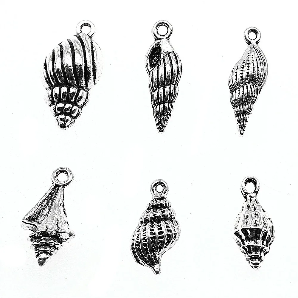 

15pcs Conch Charms Sea Conch Charms For Jewelry Making Diy Craft Antique Silver Color Conch Shell Pendant Charms