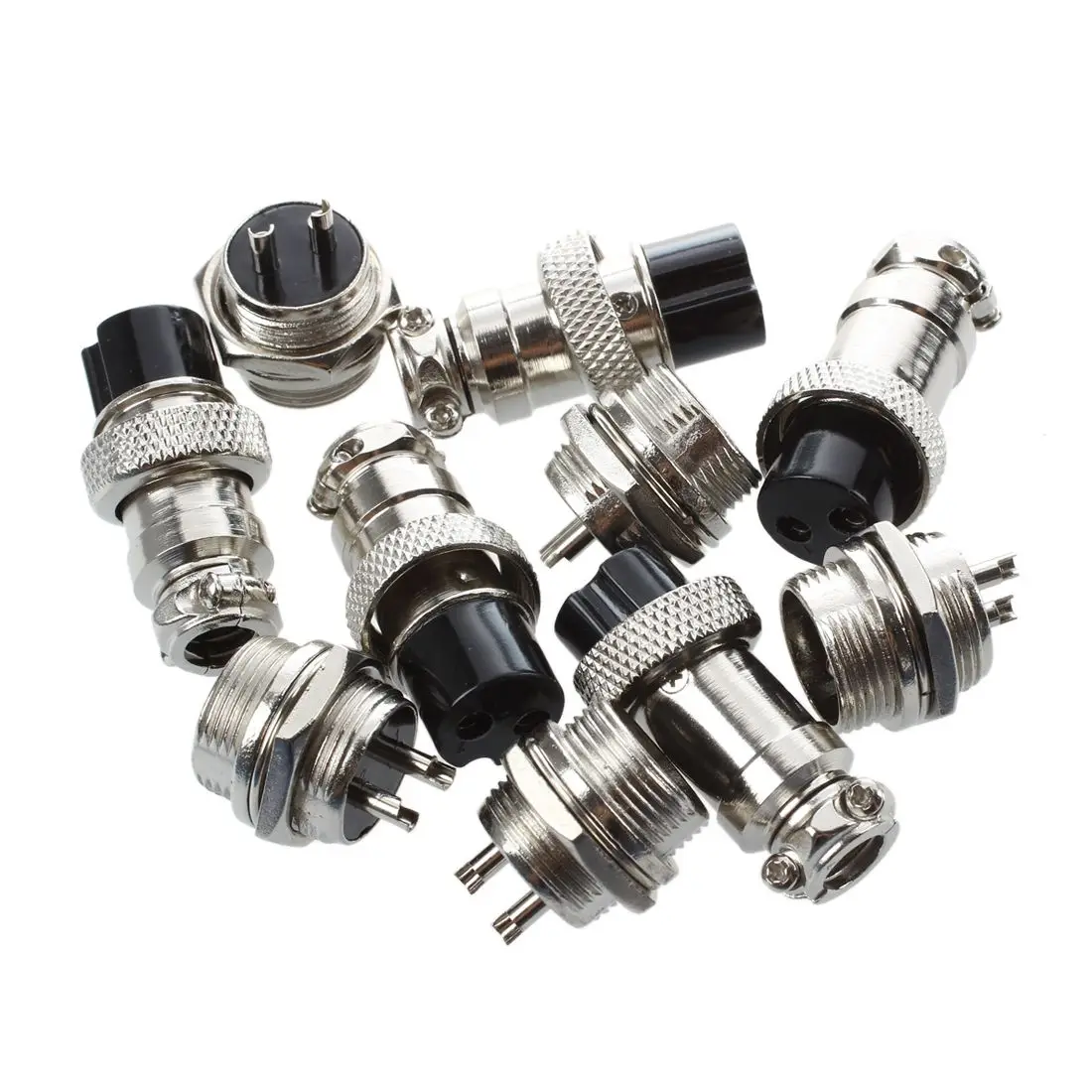 HOT Universal Panel Mount 16mm 2Pin Aviation Connectors Plugs 5 Pcsin