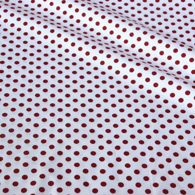Хлопок саржевая ткань темно-красная ткань в горошек для DIY детей постельный принадлежности подушки ремесла платье ручная работа лоскутное шитье Текстиль - Цвет: A white dot