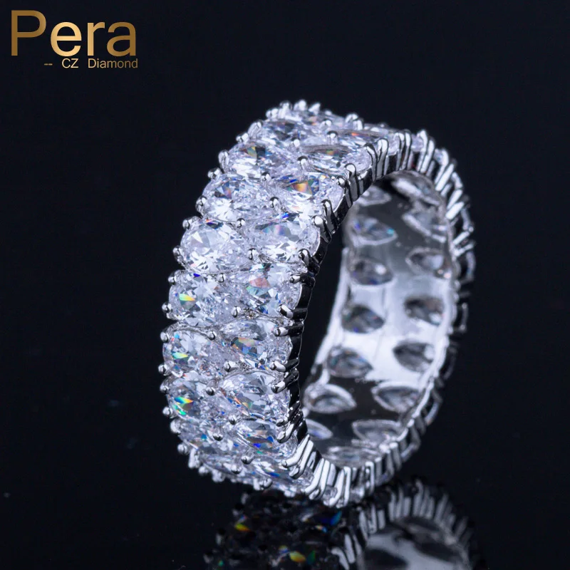 

Pera High Quality Full Shinning AAA+ Pear Cut Shape Cubic Zirconia Mirco Pave Big Engagement Party Ring Jewelry For Women R075