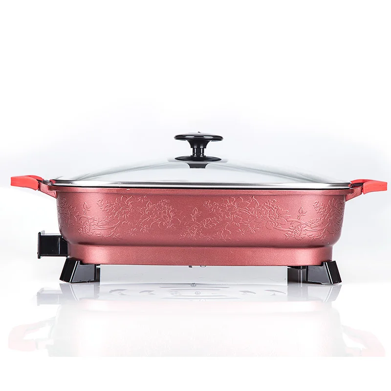 

Free shipping Multifunctional electric cooker roasting pan barbecue one Hot pot  Electric Skillets Electric Skillets