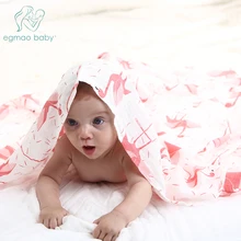 Buy EGNAO BABY Flamingo Muslin Bed Linens Baby Blanket Diapers Towel Bedding Envelope For Newborns Baby Bedding Children's Blanket Free Shipping