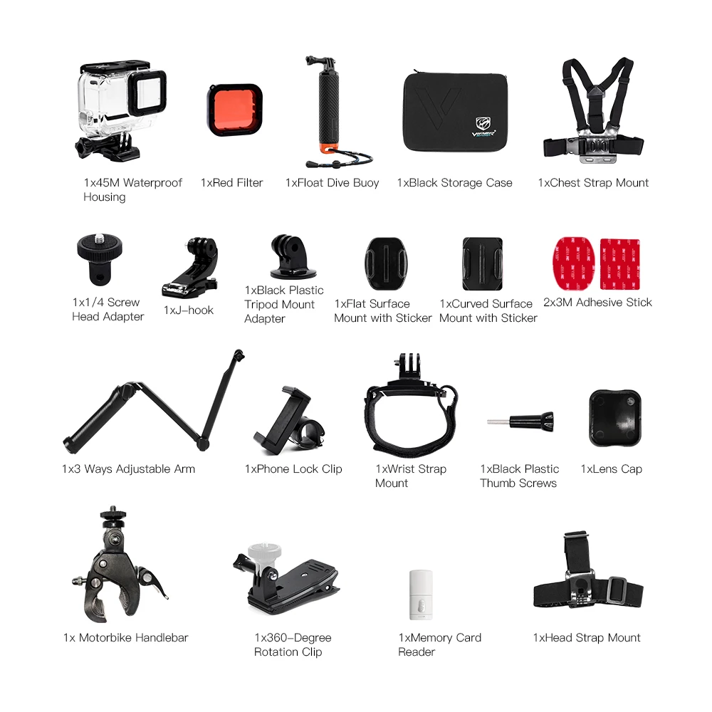 cho Lưng Hùng Thể Hành giá Anh Tặng 7 States Đen Dollar Phụ Bộ Kiện Thao HERO7 United cuối USD cùng Stop118 GoPro Động Camera Màu Giảm Ốp 1 cho Lưng Hùng Thể 1