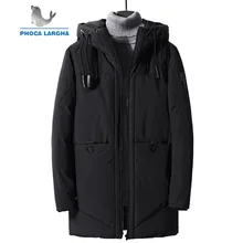 Мужские зимние парки, брендовая одежда, длинные зимние пальто для мужчин, толстое теплое пальто с погоном, ветровка с капюшоном, мужские куртки
