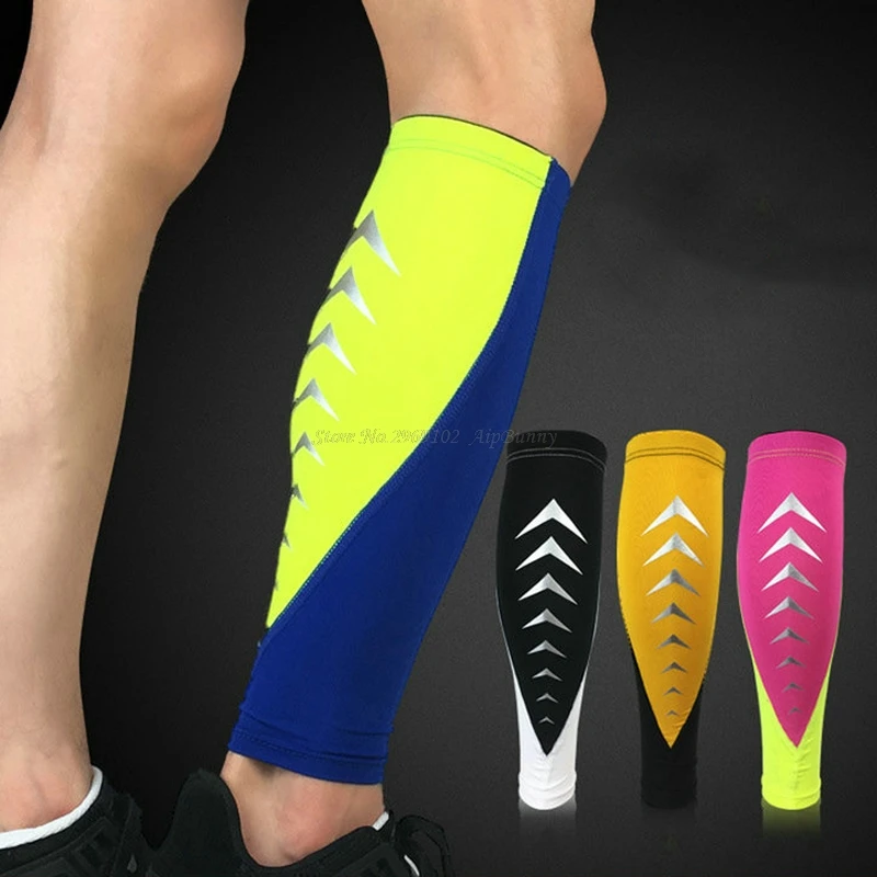 

Reflective Shin Guards Calf Sleeves Sport Fitness Leg Brace Breathable Quick Dry Compression Football Soccer Shin Brace Gaiters