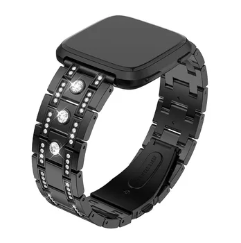 

Smart Watch Crystal Metal Watch Band With Sparkling Rhinestones High Quality Stainless Steel Wrist Strap For Fitbit Versa