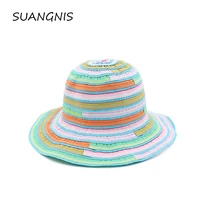 Цветная полосатая шляпа-ведро для мужчин и женщин в стиле хип-хоп Рыбацкая шляпа для взрослых Панама Боб шляпа летняя плоская шляпа для влюбленных