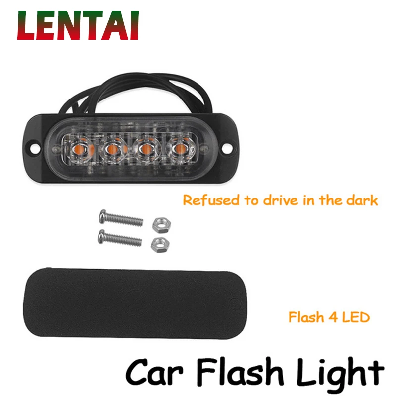 Lentai 1pc Car Emergency Strobe Light Warning Flashing Lamp For Fiat