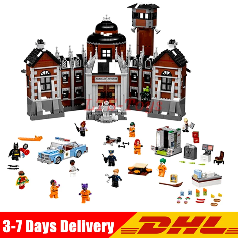 

Compatible Legoings 70912 Lepin 07055 1628pcs Batman Movie THe Arkham`s Lunatic Asylum Set Building Blocks Bricks Toys